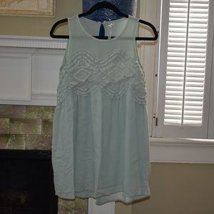 Mint green crochet overlay mini dress